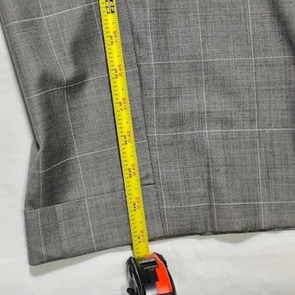 Earvin Magic Johnson Made In Italy 2 Piece Suit Mens 42L 33x32 Gray Check Wool - Picture 9 of 16